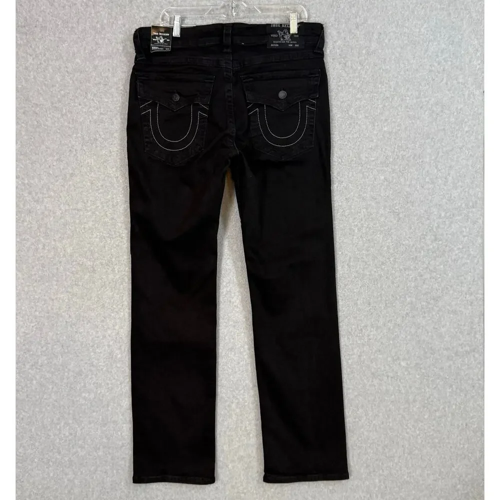 True Religion Ricky Flap Relaxed Straight Jeans Size 34 Flap Pockets Streetwear